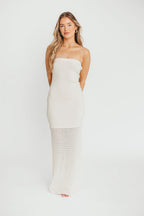 Arya Crochet Bottom Midi Dress in Cream *Final-Sale*