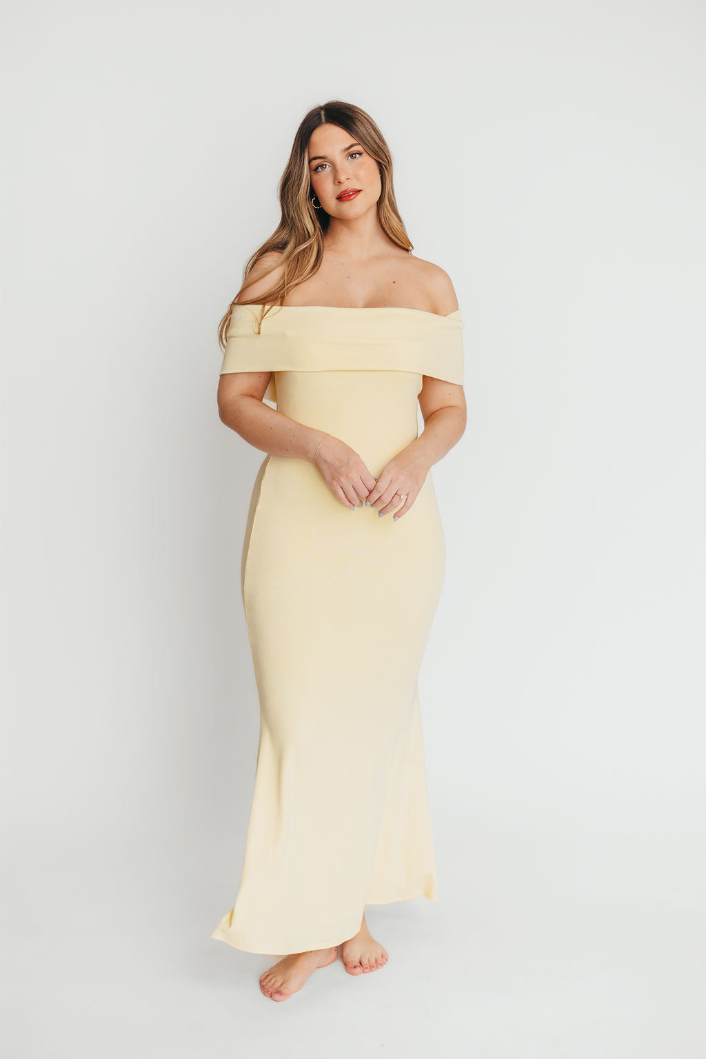 Monroe Dress in Butter Yellow - Bump Friendly