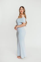 Monroe Maxi Dress in Blue - Bump Friendly