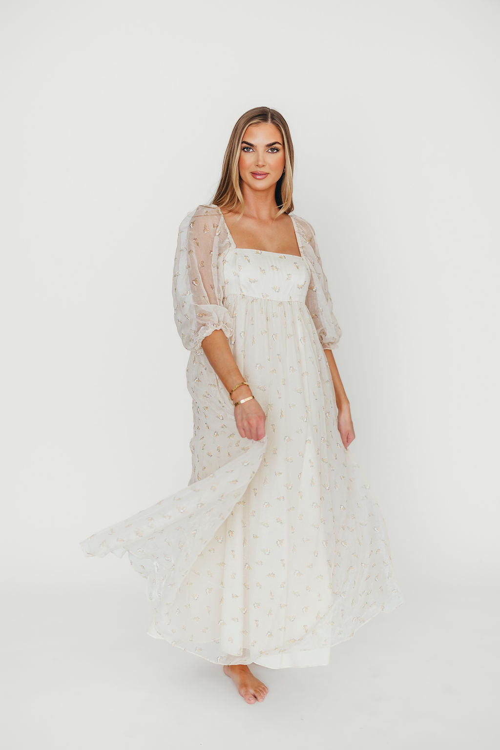 Mona Maxi Dress with Smocking in Butter Floral - Bump Friendly & Inclusive Sizing (S-3XL)