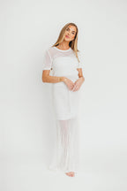 Aidan Open Knit Top and Maxi Skirt Set in Off-White *Final-Sale*