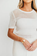 Aidan Open Knit Top and Maxi Skirt Set in Off-White *Final-Sale*
