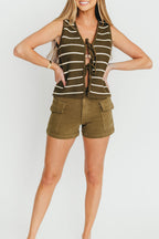 Joann Cargo Short in Olive *Final-Sale*
