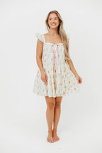 Lulu Flutter Sleeve Mini Dress in Floral