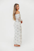 Chrishell Off Shoulder Maxi Dress in Cream