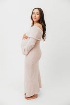 Nora Knit Maxi Dress in Dusty Pink - Bump Friendly