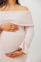 Nora Knit Maxi Dress in Dusty Pink - Bump Friendly