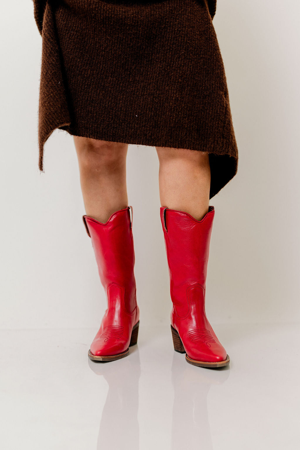 Albany Leather Boots in Red