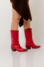 Albany Leather Boots in Red