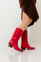 Albany Leather Boots in Red