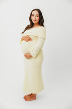 Nora Knit Maxi Dress in Butter Yellow- Bump Friendly