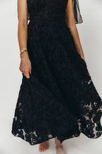 Zinnia 3D Textured Lace Midi Dress in Black *Final-Sale*