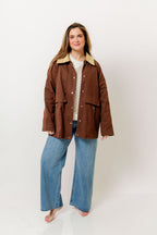 Tania Cotton Barn Jacket in Mocha