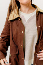 Tania Cotton Barn Jacket in Mocha