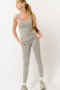 Taz Butter Soft Yoga Pants with Side Pockets in Stone Taupe