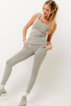 Taz Butter Soft Yoga Pants with Side Pockets in Stone Taupe