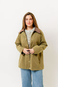 Tania Cotton Barn Jacket in Olive