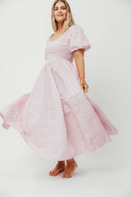 Abby 100% Cotton Midi Dress in Pink *Final-Sale*