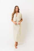 Meli Sweater Dress with Cropped Short Sleeve Cardigan in Oatmeal