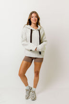 Gaia Hooded Sweater with Contrast String Detail in Oatmeal
