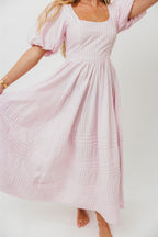Abby 100% Cotton Midi Dress in Pink *Final-Sale*