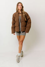 Mila Puffer Jacket in Brown