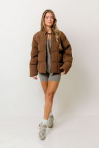 Mila Puffer Jacket in Brown