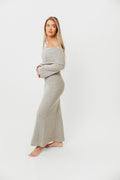 Nora Knit Maxi Dress in Dusty Sage - Bump Friendly