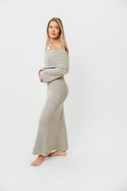 Nora Knit Maxi Dress in Dusty Sage - Bump Friendly