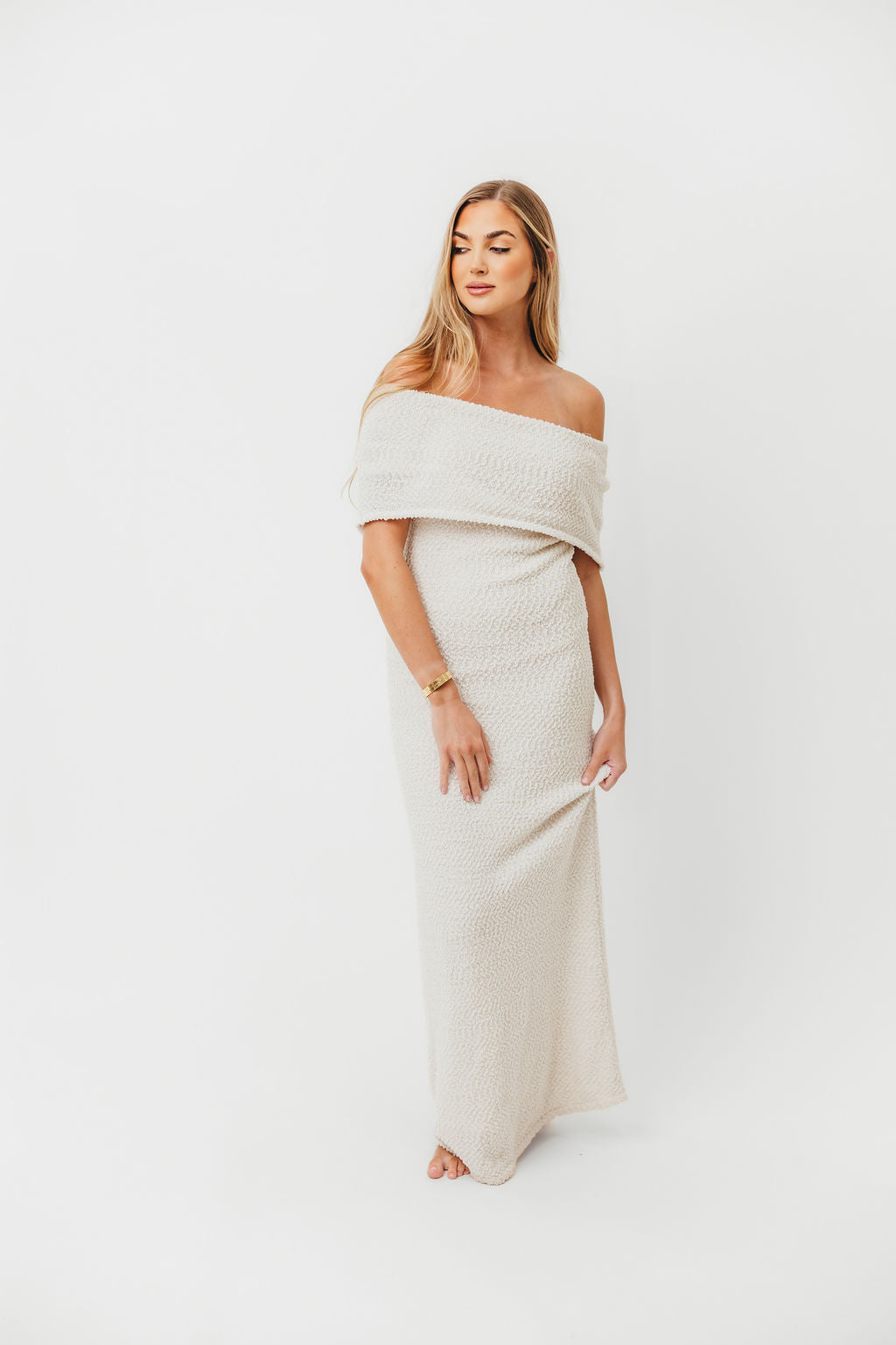 Brit Maxi Dress in Cream - Bump Friendly
