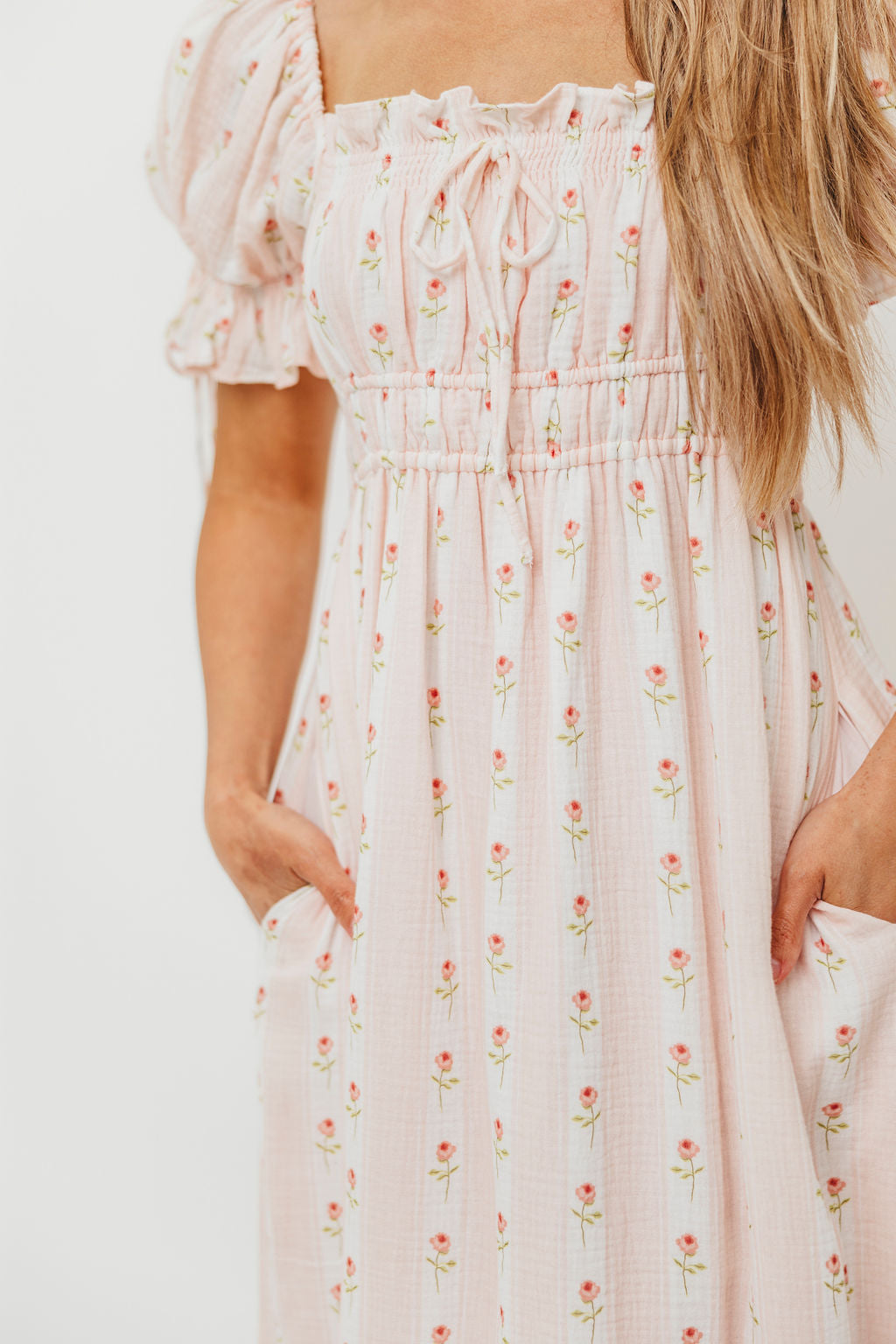 Savanna Steppe 100% Cotton Dress in Pink Rose - Bump Friendly & Inclusive Sizing