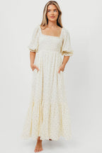 Livvy 100% Cotton Maxi Dress in Petite Blue Floral -Bump Friendly & Inclusive Sizing