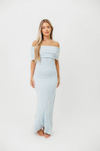 Brit Maxi Dress in Dusty Blue - Bump Friendly