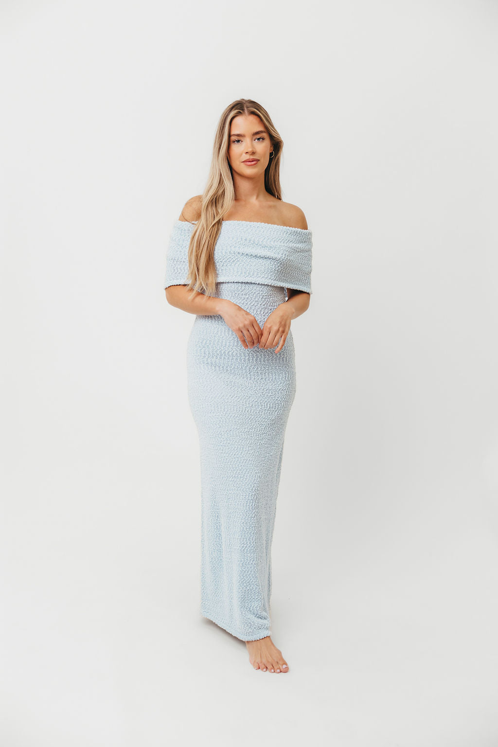 Brit Maxi Dress in Dusty Blue - Bump Friendly
