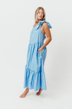 Jordan One-Shoulder Maxi Dress in Carolina Blue - Bump Friendly *Final-Sale*