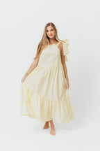 Jordan One-Shoulder Maxi Dress in Vanilla - Bump Friendly *Final-Sale*