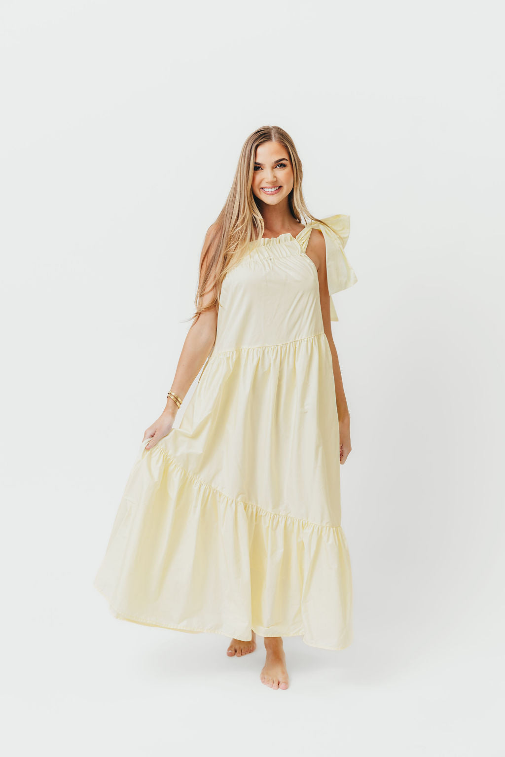 Jordan One-Shoulder Maxi Dress in Vanilla - Bump Friendly *Final-Sale*