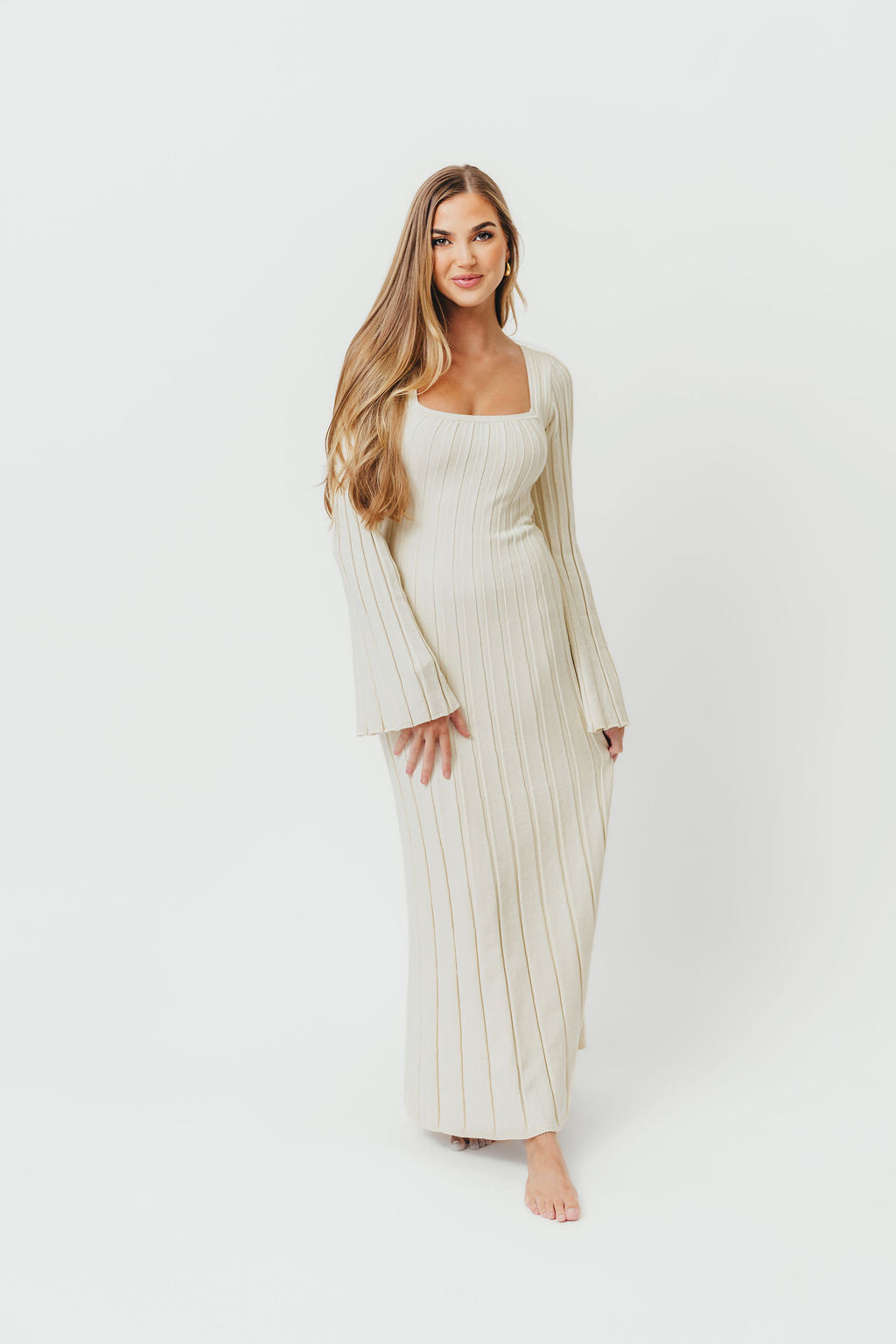 Rowan Square Neck Maxi Dress in Cream