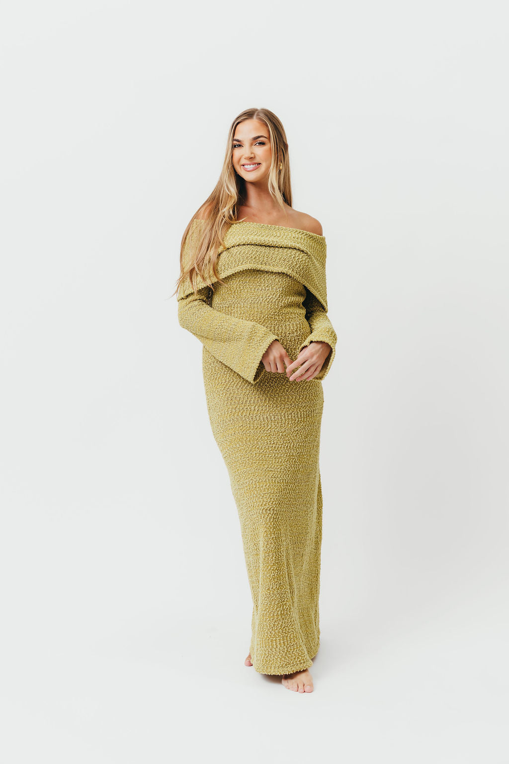 Nora Knit Maxi Dress in Dusty Lime - Bump Friendly *Final Sale*