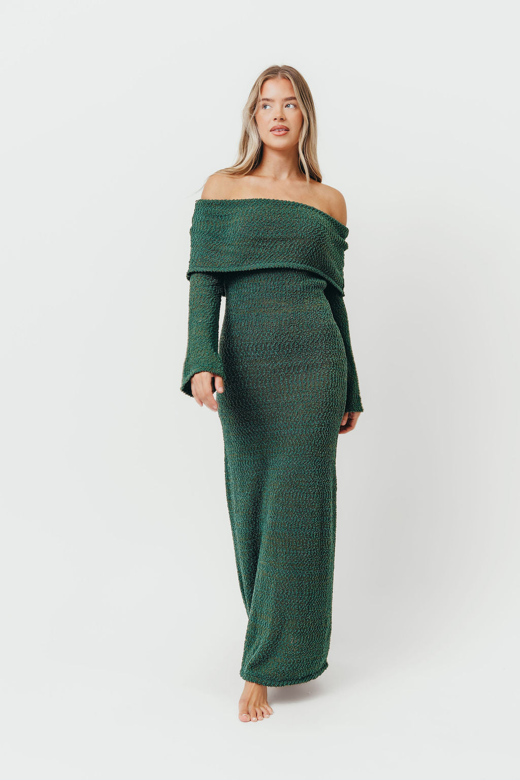 Nora Knit Maxi Dress in Hunter Green - Bump Friendly