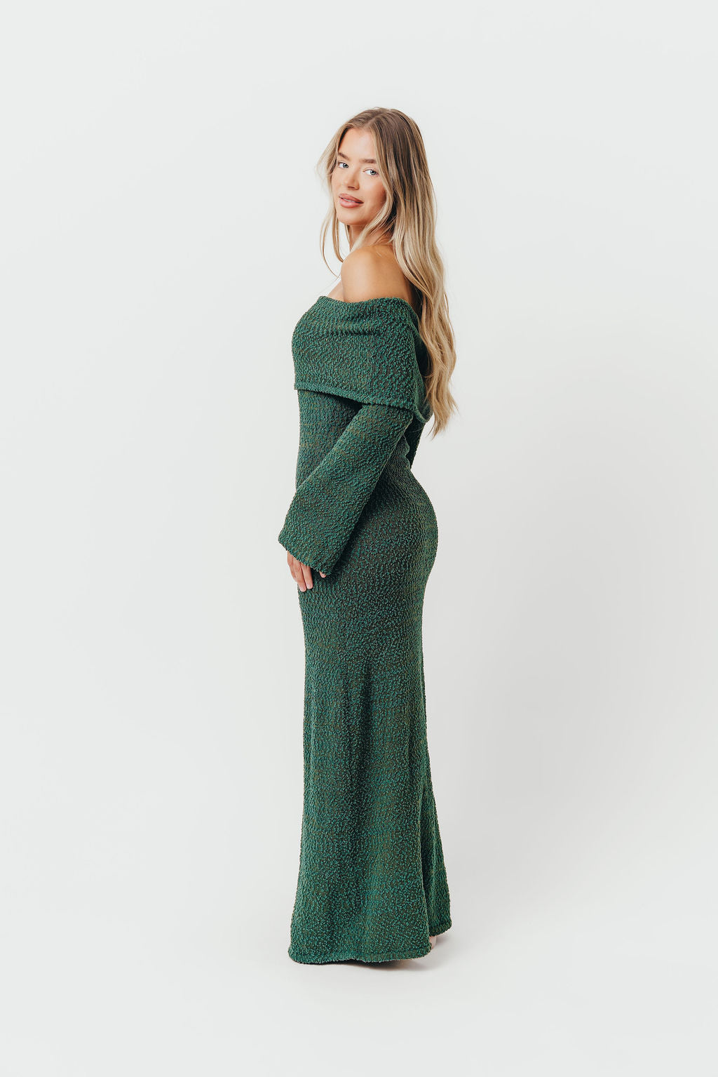 Nora Knit Maxi Dress in Hunter Green - Bump Friendly