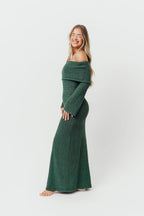 Nora Knit Maxi Dress in Hunter Green - Bump Friendly