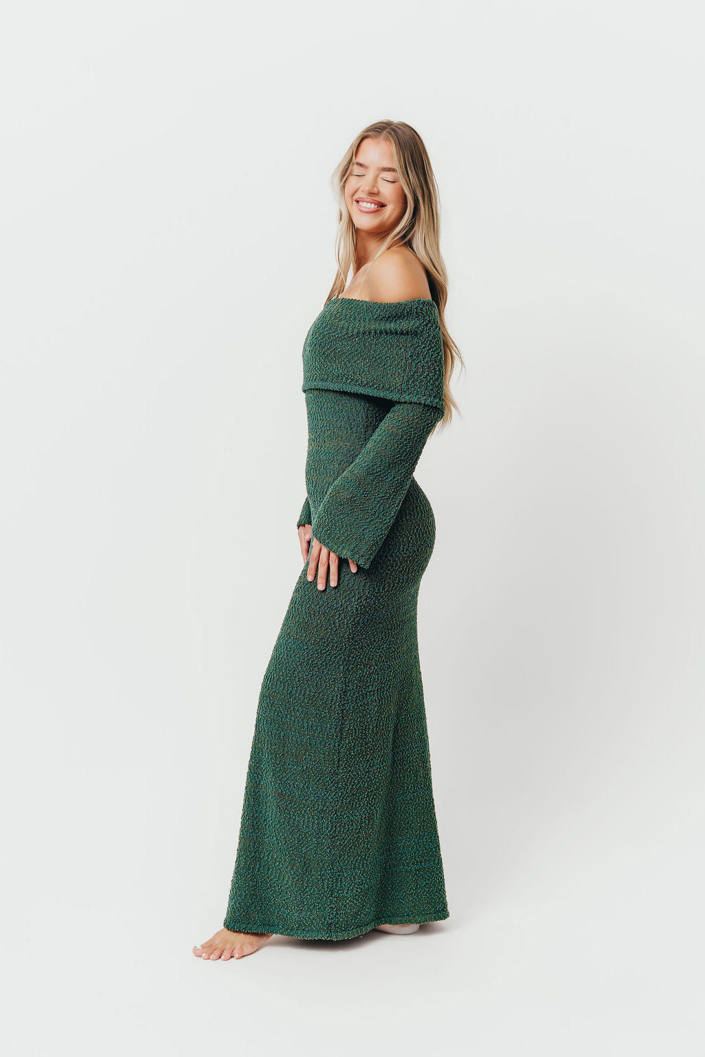 Nora Knit Maxi Dress in Hunter Green - Bump Friendly