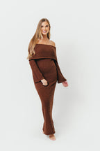 Nora Knit Maxi Dress in Chocolate Brown - Bump Friendly *Final Sale*
