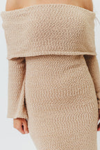 Nora Knit Maxi Dress in Tan - Bump Friendly