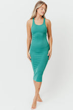 Lala Racerback Bodycon Midi Dress in Green *Final-Sale*