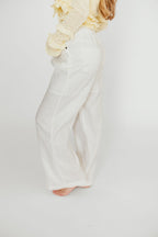 Jeanette 100% Linen Pants in White *Final-Sale*