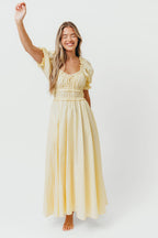 Sydnee Cotton Maxi Dress in Butter Yellow - Bump Friendly