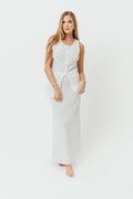 Leia Button Down Sweater Tank and Maxi Skirt Set in Off-White *Final-Sale*