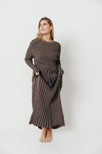 Colette Premium Long Sleeved Ribbed Knit Maxi Dress in Slate - Bump Friendly *Final Sale*